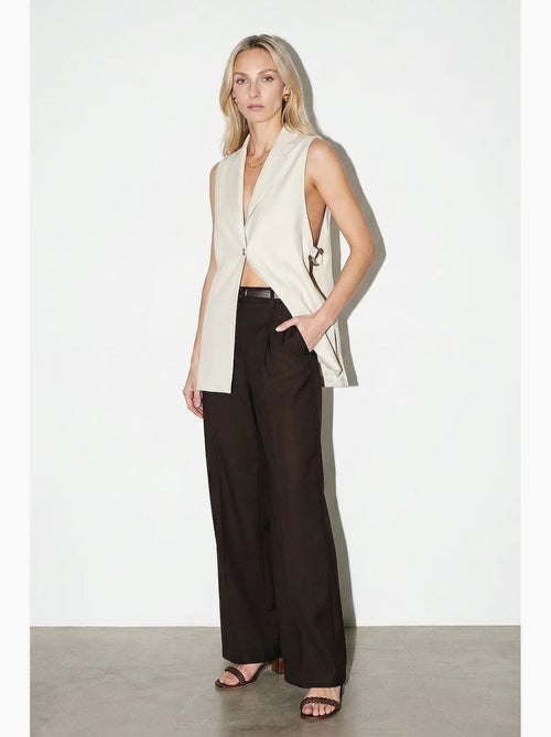 Gilet sans manches femme uni à col châle dilvin - Kiabi