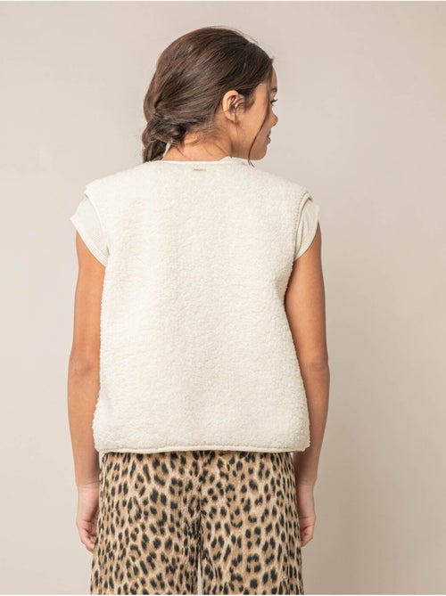 Gilet sans manches fille au toucher doux et texturé 'Deeluxe' - Kiabi