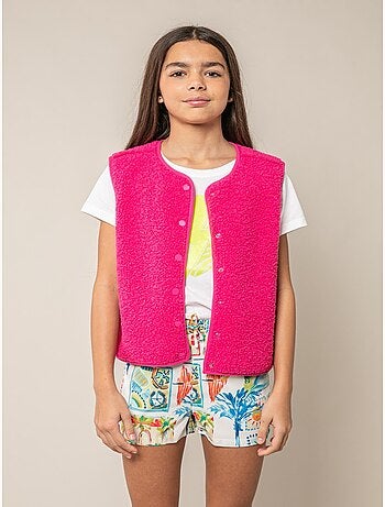 Gilet sans manches fille au toucher doux et texturé 'Deeluxe'