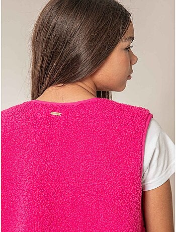 Gilet sans manches fille au toucher doux et texturé 'Deeluxe'