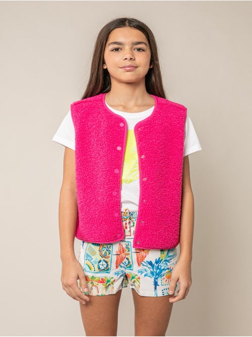 Gilet sans manches fille au toucher doux et texturé 'Deeluxe' - Kiabi