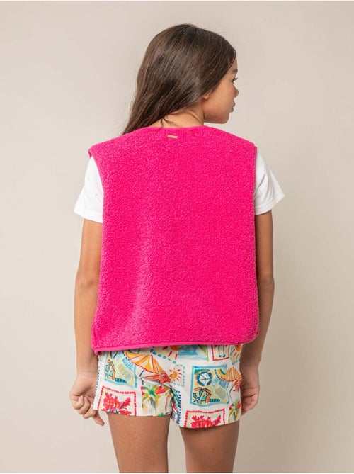 Gilet sans manches fille au toucher doux et texturé 'Deeluxe' - Kiabi