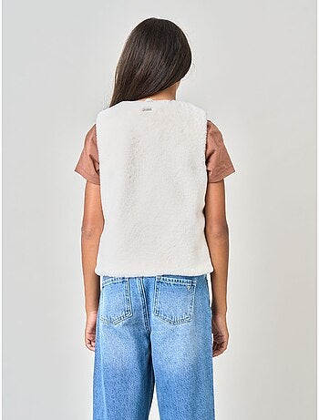 Gilet sans manches fille ultra doux, imitation fourrure 'deeluxe'