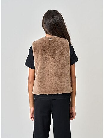 Gilet sans manches fille ultra doux, imitation fourrure 'deeluxe'