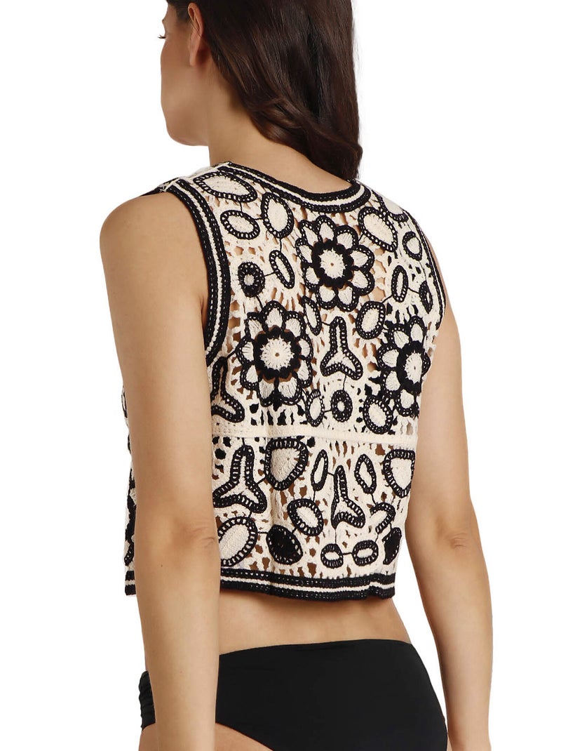 Gilet sans manches Flores Ecru - Kiabi