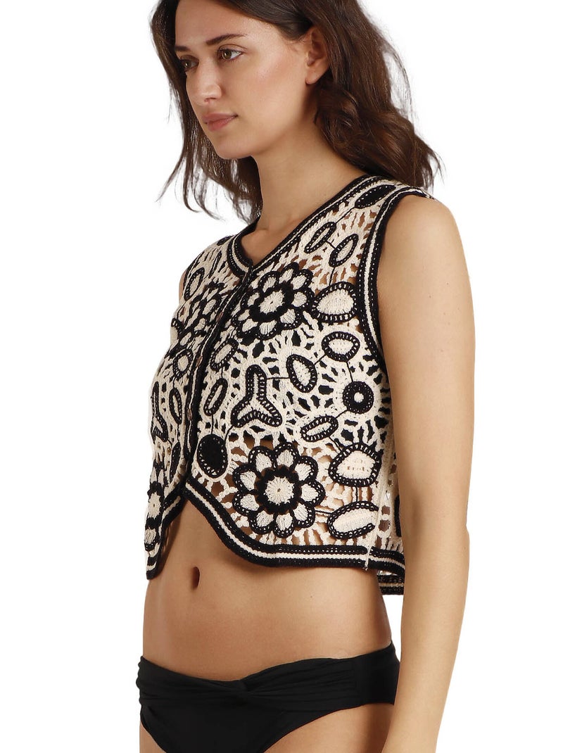 Gilet sans manches Flores Ecru - Kiabi