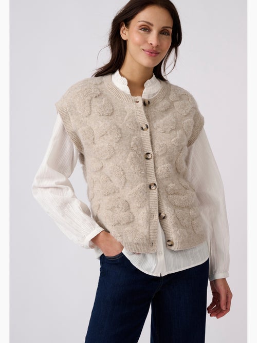 Gilet sans manches jacquard maille bouclette - Damart - Kiabi