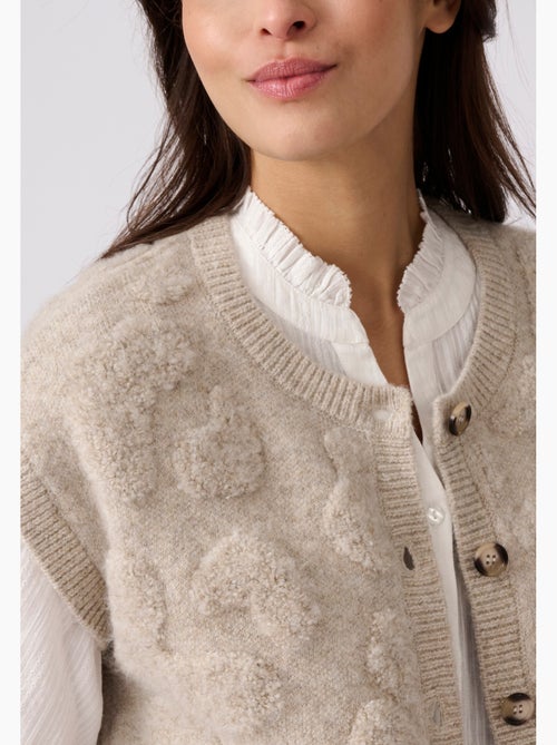 Gilet sans manches jacquard maille bouclette - Damart - Kiabi