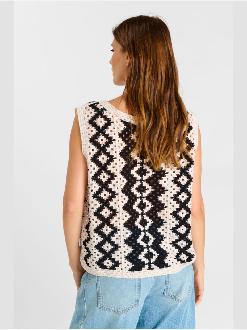 Gilet sans manches JOCELYN 'Le Temps Des Cerises' Blanc - Kiabi