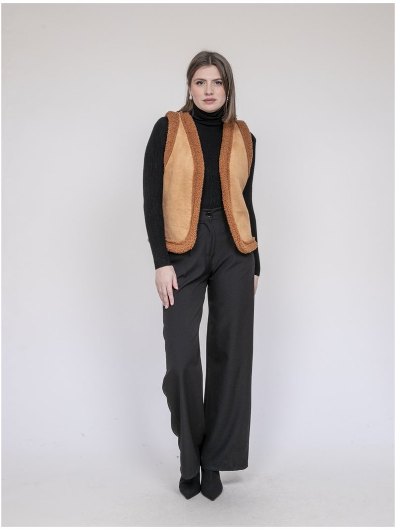 Gilet sans manches KIMORA Marron caramel - Kiabi