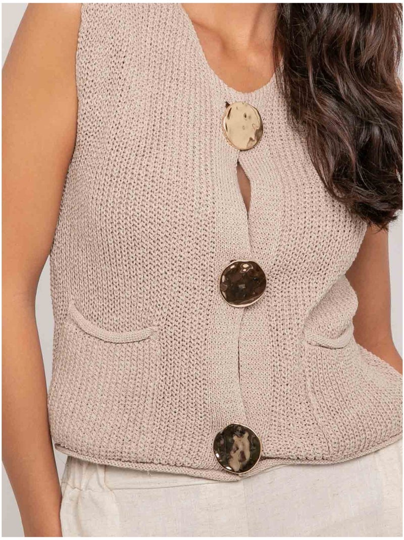 Gilet sans manches KOLZA Beige - Kiabi