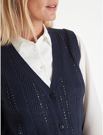 Gilet sans manches maille ajourée - DAXON