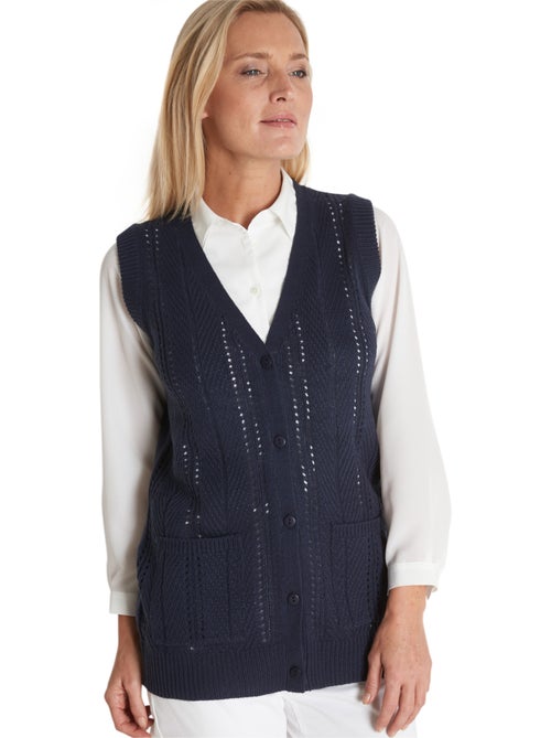 Gilet sans manches maille ajourée - DAXON - Kiabi