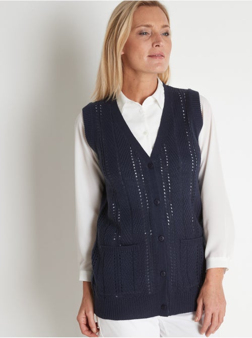 Gilet sans manches maille ajourée - DAXON - Kiabi