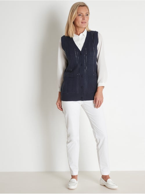 Gilet sans manches maille ajourée - DAXON - Kiabi