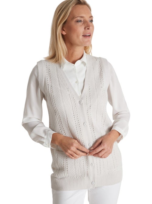 Gilet sans manches maille ajourée - DAXON - Kiabi