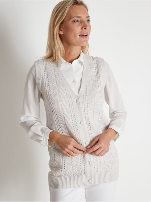Gilet sans manches maille ajourée - DAXON - Kiabi
