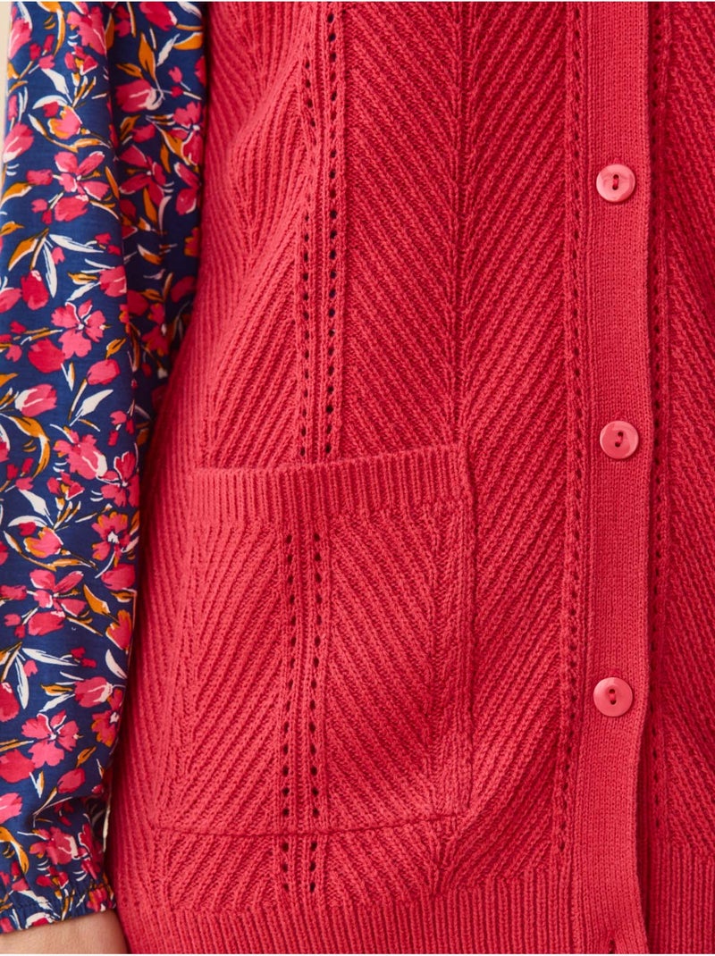 Gilet sans manches maille ajourée - DAXON Rose - Kiabi