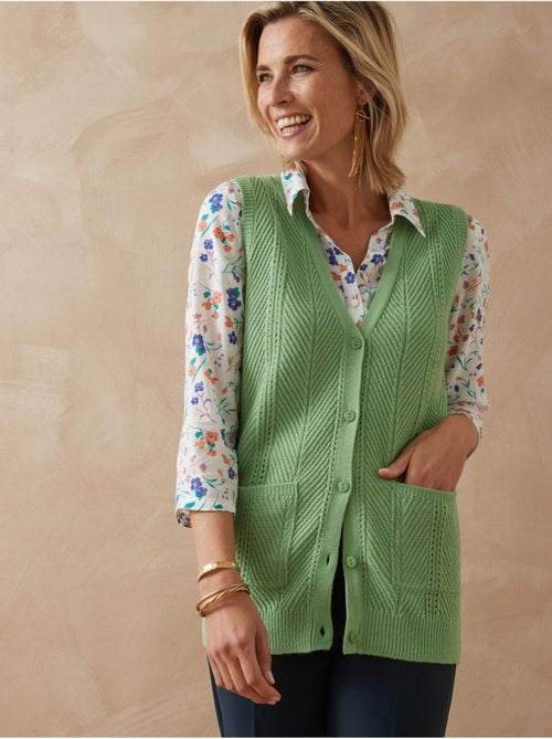 Gilet sans manches maille ajourée - DAXON - Kiabi