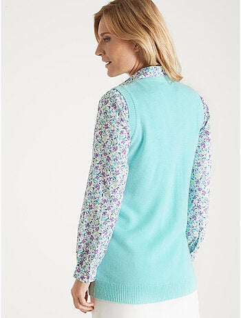 Gilet sans manches maille ajourée