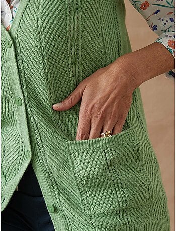 Gilet sans manches maille ajourée