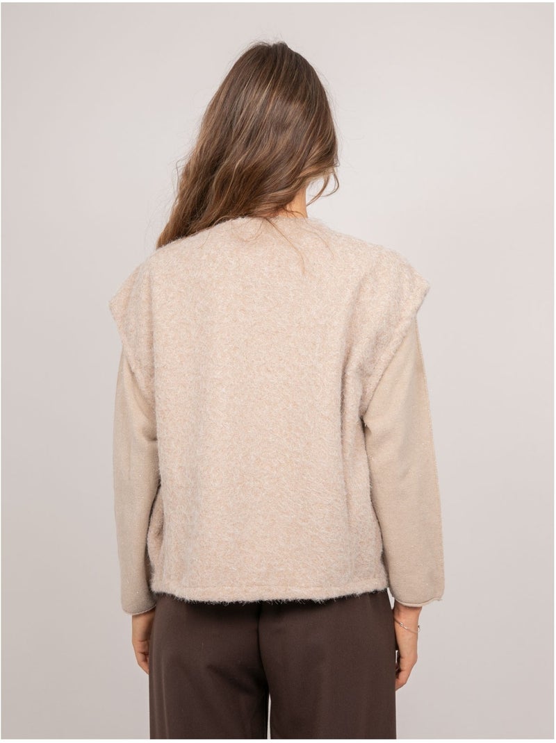 Gilet sans manches maille bouclée ujara Beige - Kiabi
