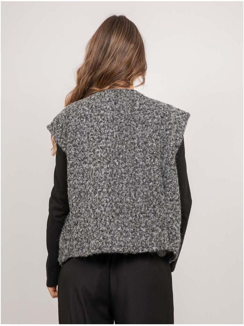 Gilet sans manches maille bouclée ujara Gris - Kiabi