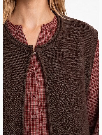 Gilet sans manches maille fantaisie - afibel