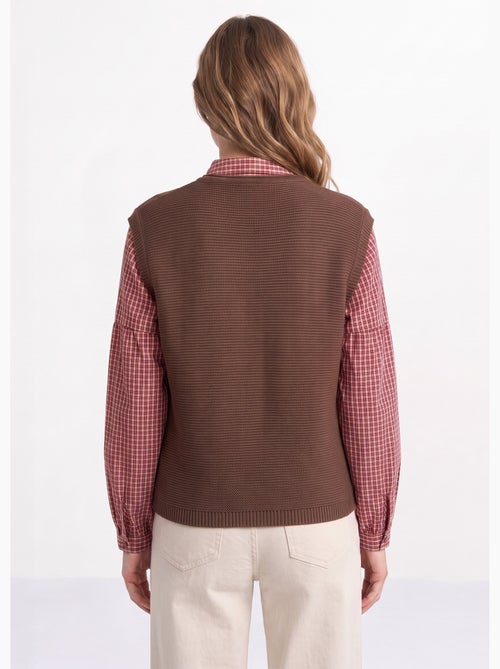 Gilet sans manches maille fantaisie - afibel - Kiabi