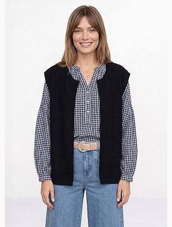 Gilet sans manches maille fantaisie - afibel