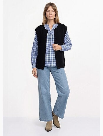 Gilet sans manches maille fantaisie - afibel