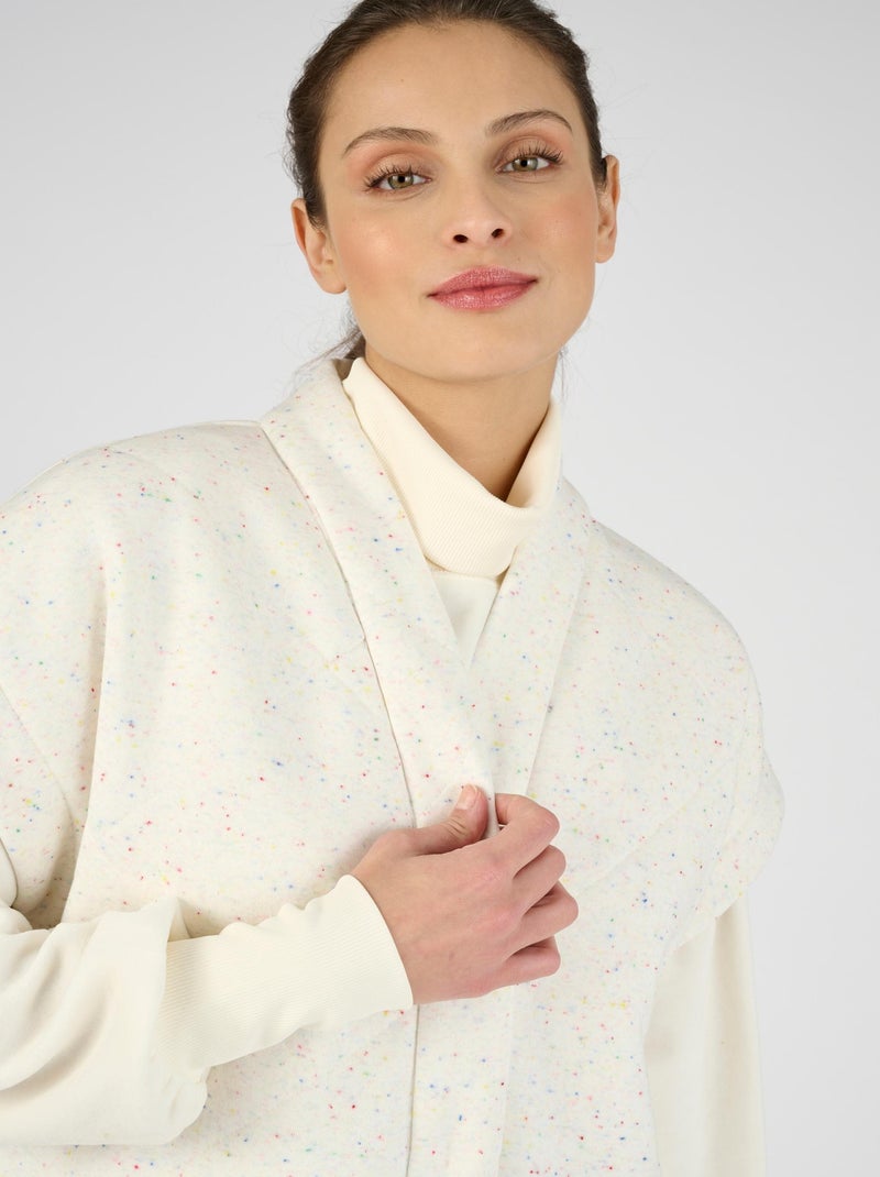 Gilet sans manches maille mouchetée - Happy D. by Damart Blanc Ecru - Kiabi