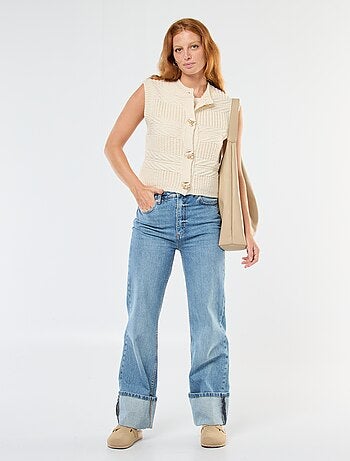 Gilet sans manches maille torsadée