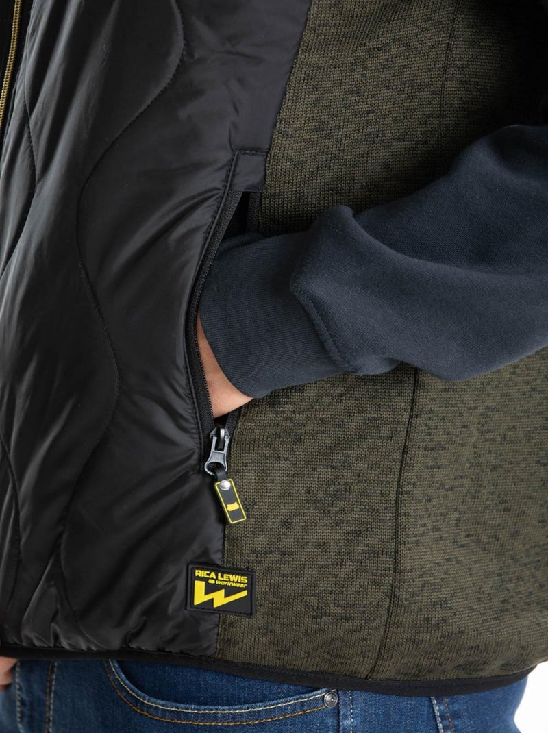 Gilet sans manches matelassé ARCHIE 'Rica Lewis' Kaki - Kiabi