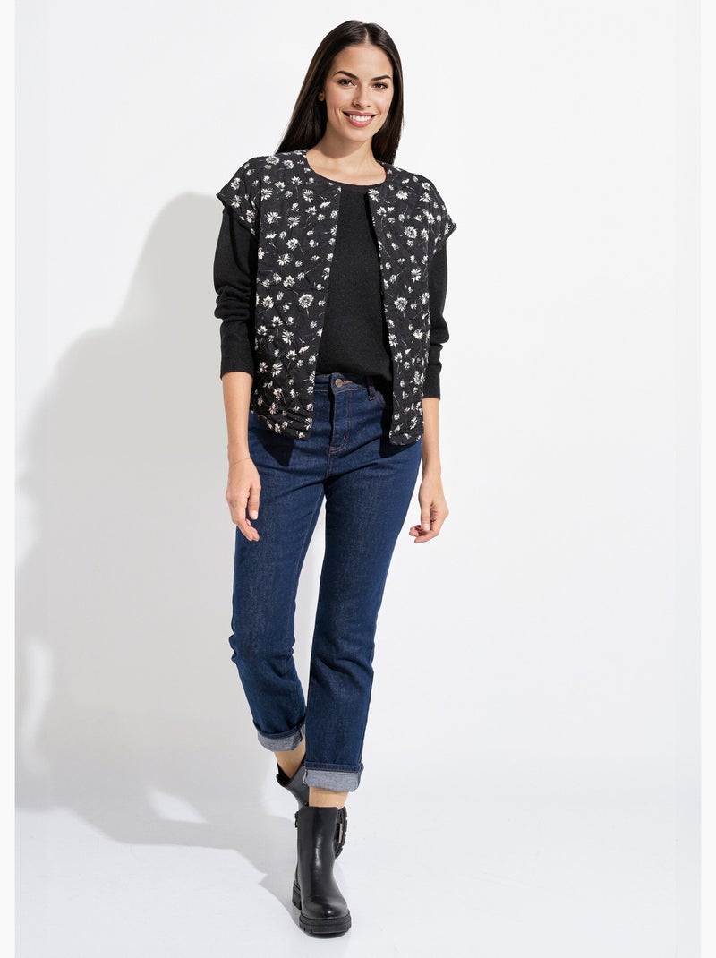 Gilet sans manches matelassé surpiqûres - afibel Noir - Kiabi