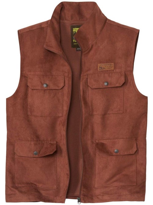 Gilet sans manches multipoche en suédine - atlas for men - Kiabi Gilet sans manches multipoche en suédine - atlas for men - Kiabi