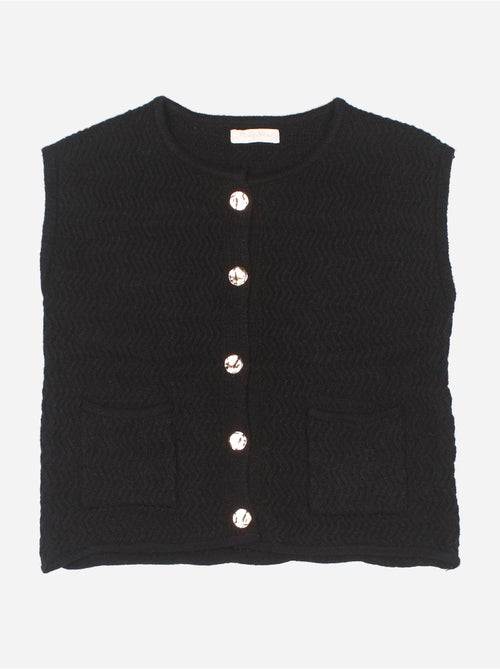 Gilet Fille Catimini Taille 14 Ans - Noir à Clous - Parfait état - Coton