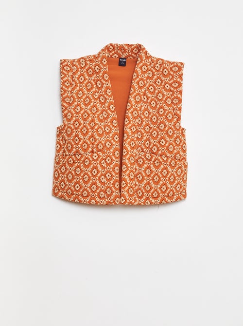 Gilet sans manches paddé imprimé - Kiabi