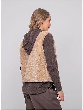 Gilet sans manches réversible effet peau lainée upokia
