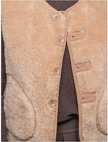 Gilet sans manches réversible effet peau lainée upokia