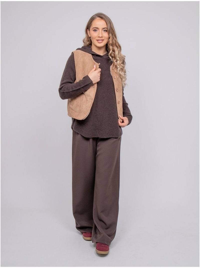 Gilet sans manches réversible effet peau lainée upokia Beige - Kiabi