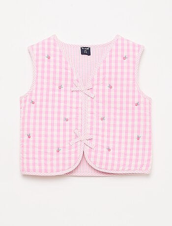 Gilet sans manches réversible en popeline