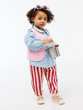 Gilet sans manches réversible en popeline