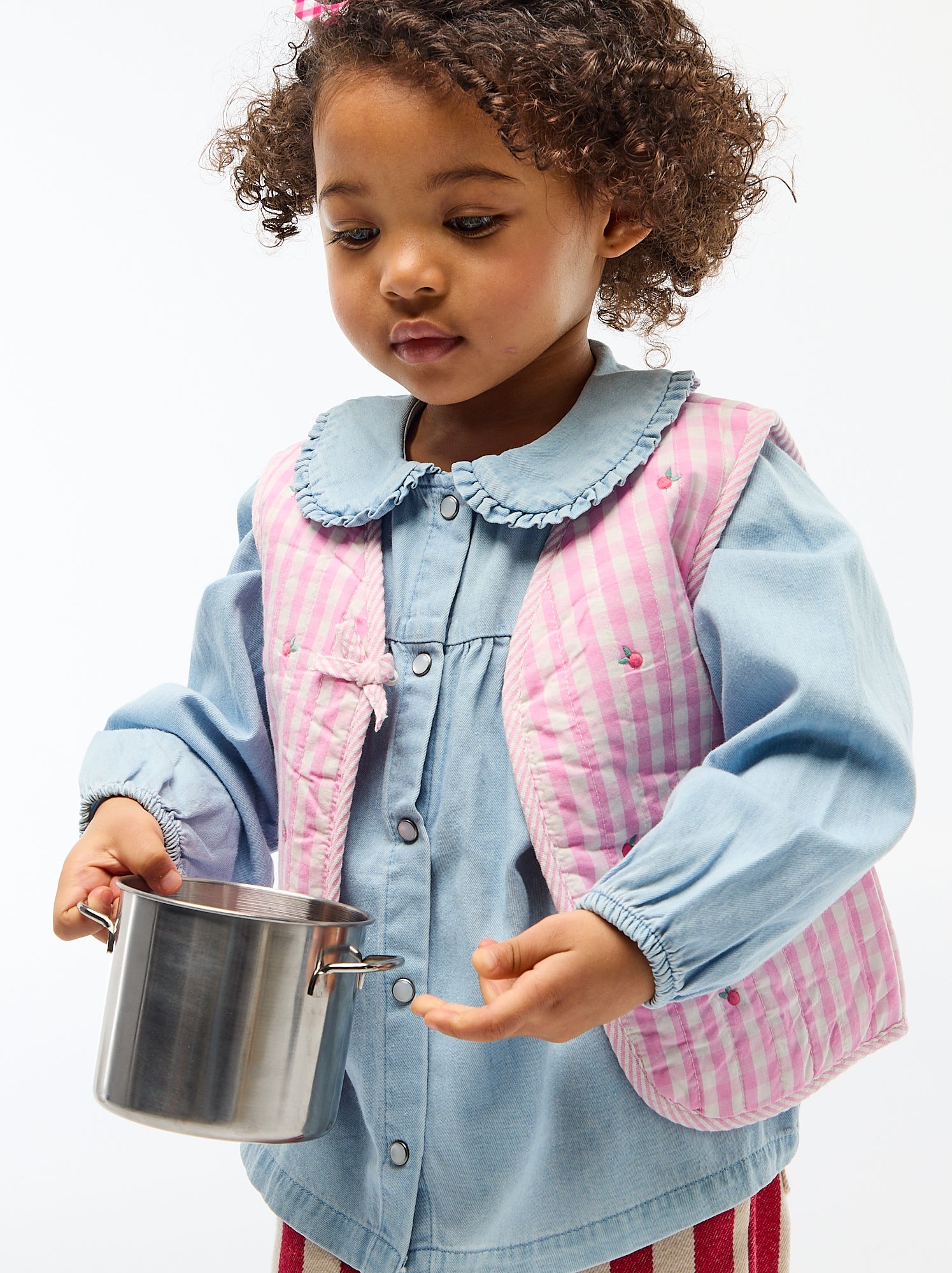 Gilet sans manches réversible en popeline