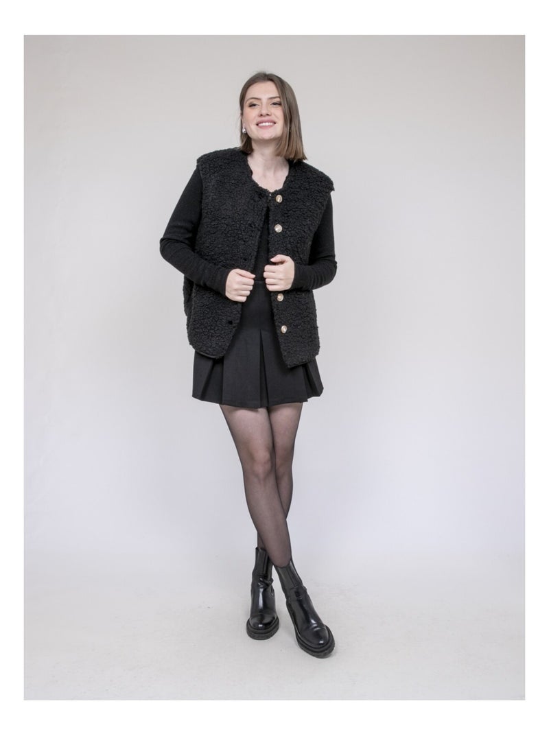 Gilet sans manches sherpa udolma Noir - Kiabi