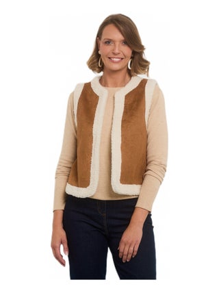 Gilet sans manches style mouton retourné