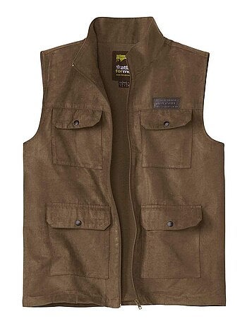 Gilet Sans Manches Suédine doublure Filet Aventure - ATLAS FOR MEN