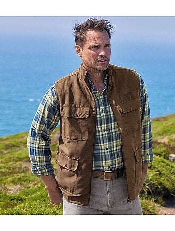 Gilet Sans Manches Suédine doublure Filet Aventure - ATLAS FOR MEN