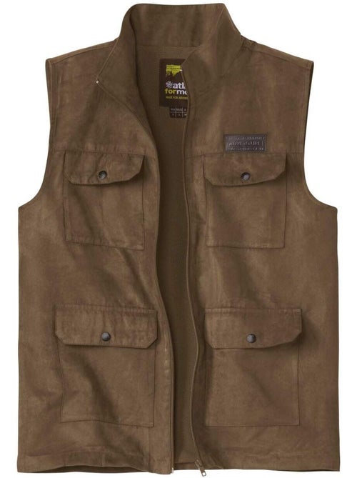 Gilet sans manches suédine doublure filet aventure - atlas for men - Kiabi Gilet sans manches suédine doublure filet aventure - atlas for men - Kiabi