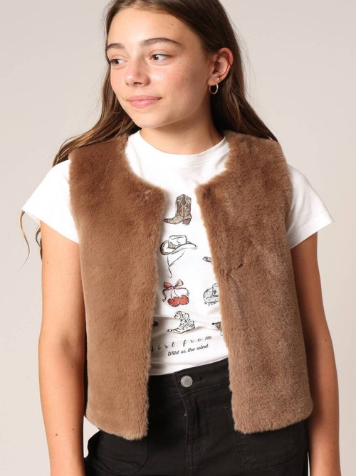 Gilet sans manches ultra doux imitation fourrure
 'Deeluxe' - Kiabi